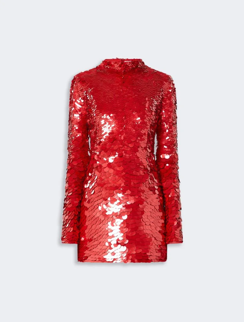 Short dress with nuanced sequin detail - KLEPSYDRA CAPSULE - RED - 1