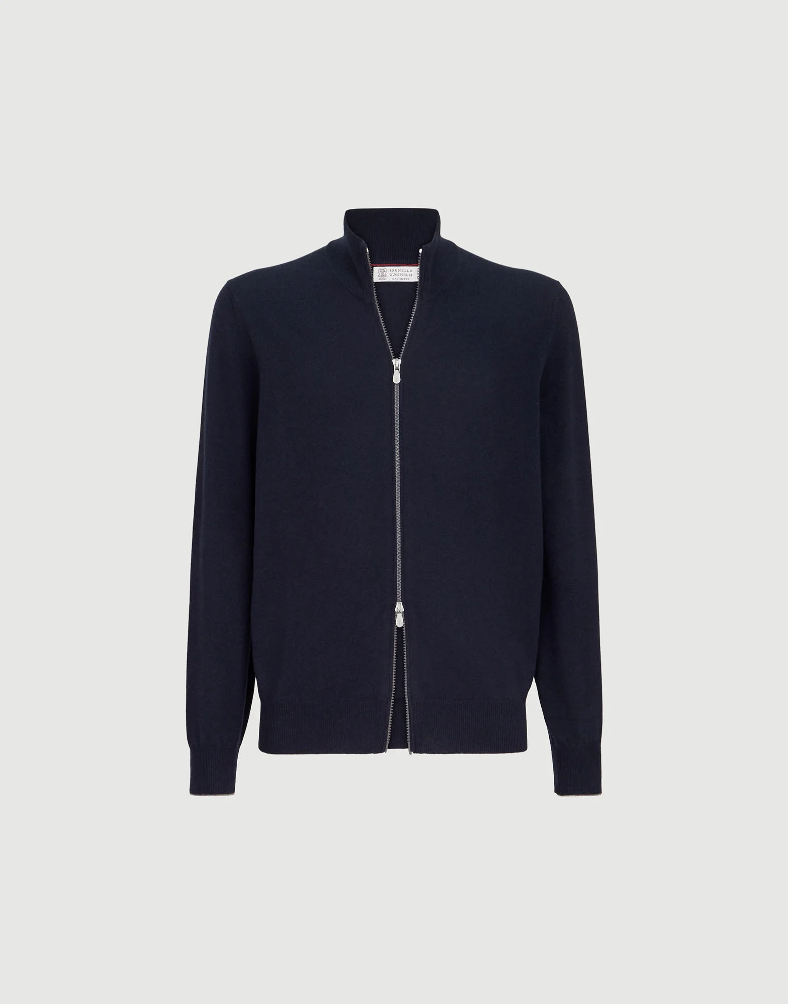 Cashmere high-neck cardigan with zipper - 1