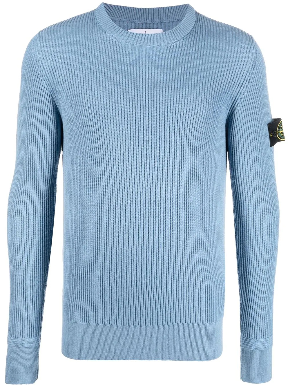 compass-patch ribbed jumper - 1