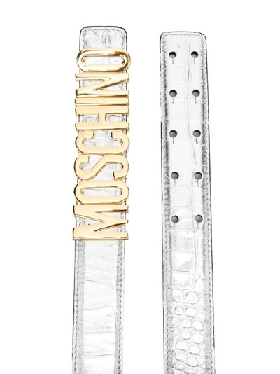 Moschino logo-lettering leather belt outlook