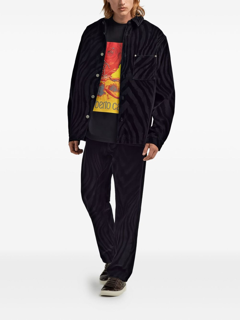 Roberto Cavalli zebra-print velvet trousers outlook