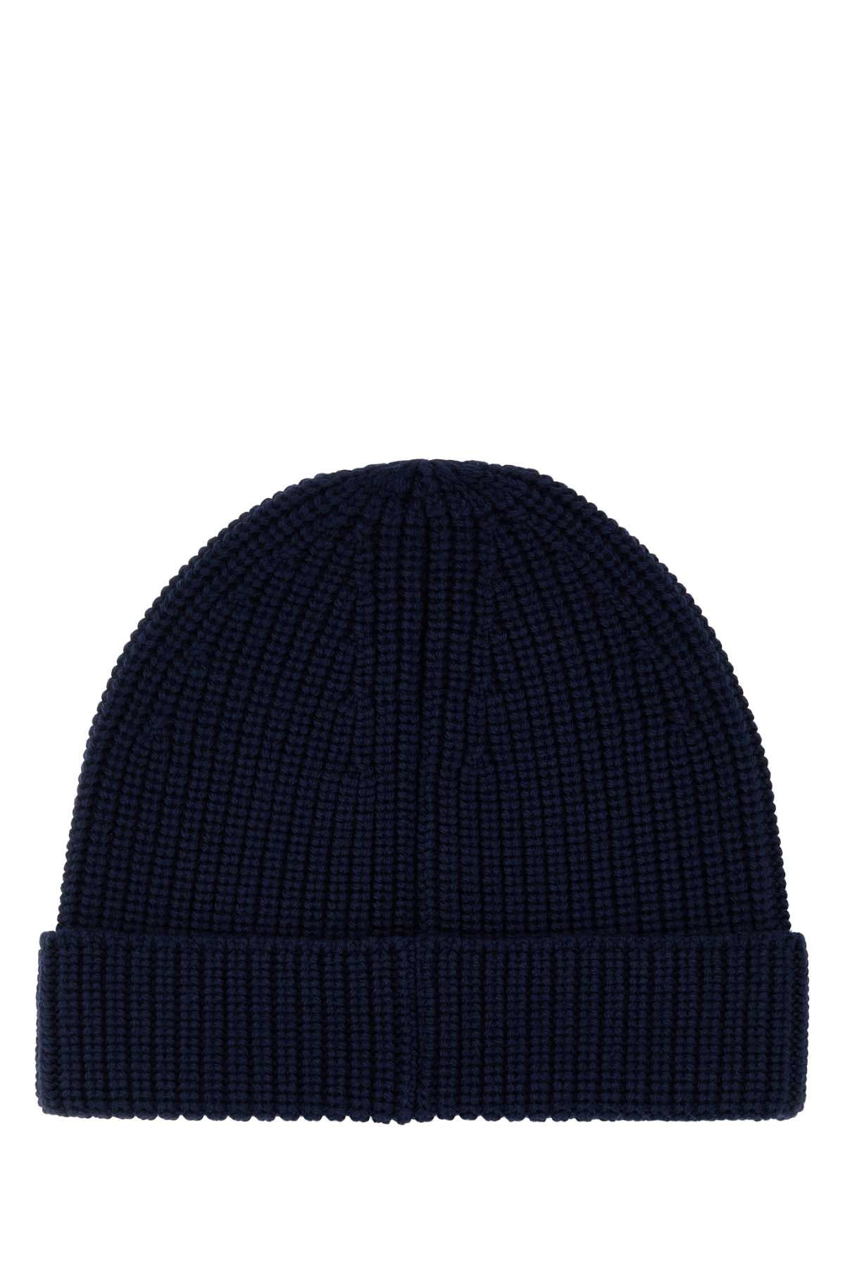 Valentino Garavani Men Midnight Blue Wool Beanie Hat - 2