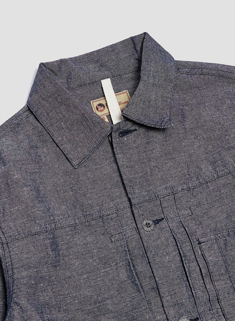 Japanese Type 1 Jacket Cotton Linen in Navy 7