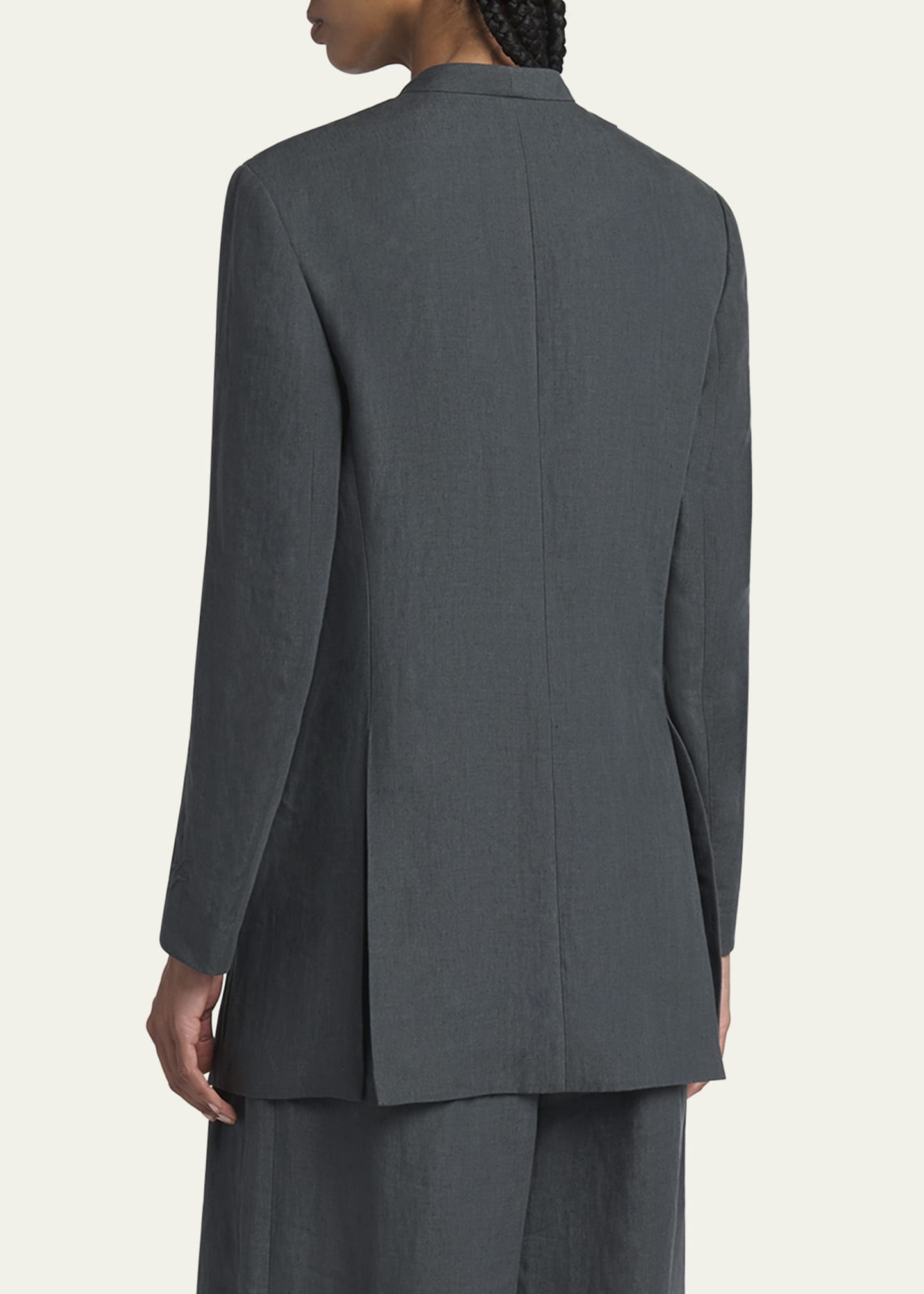 Linen Single-Breasted Blazer - 3