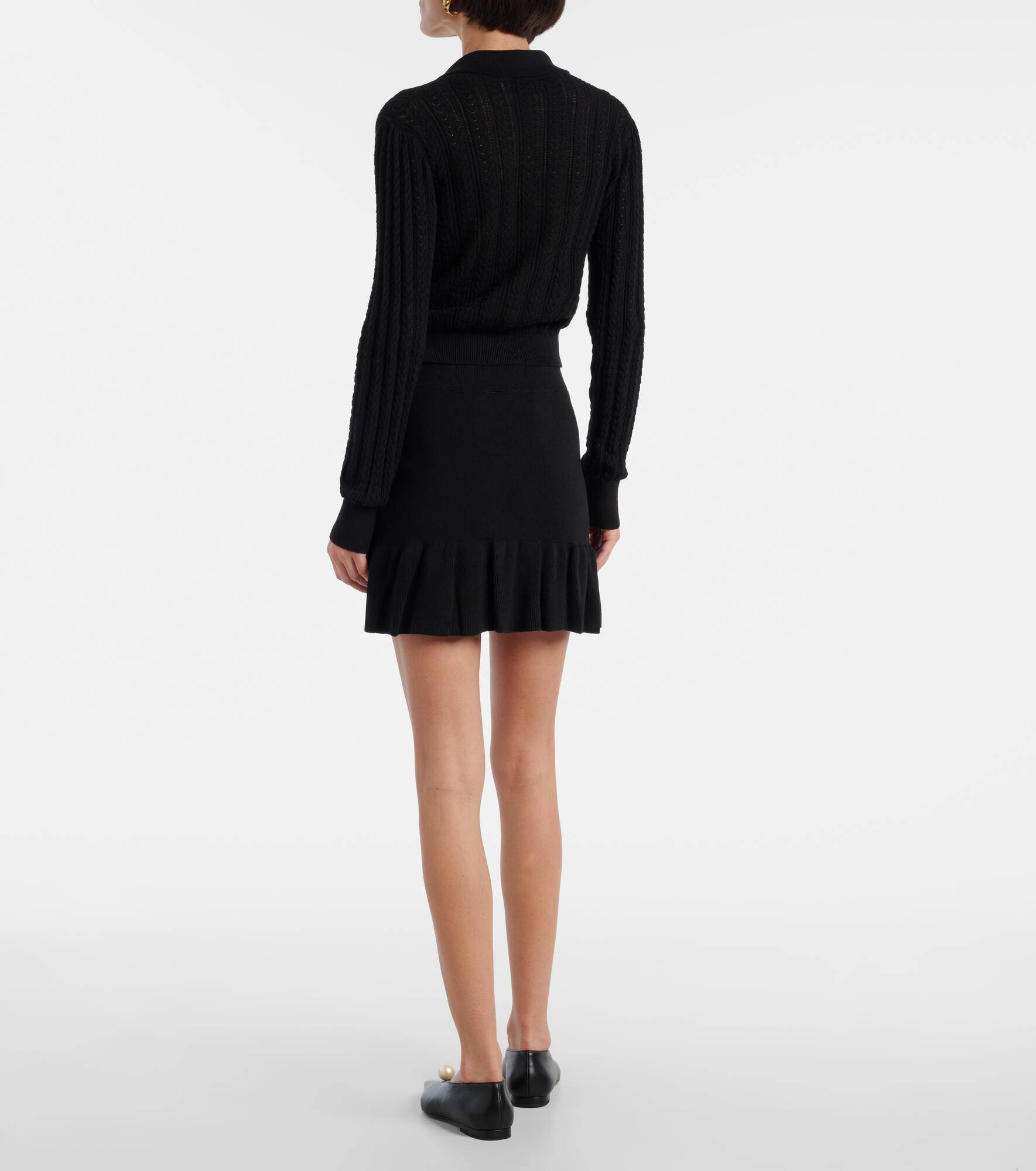 Pointelle cotton and cashmere cardigan - 3
