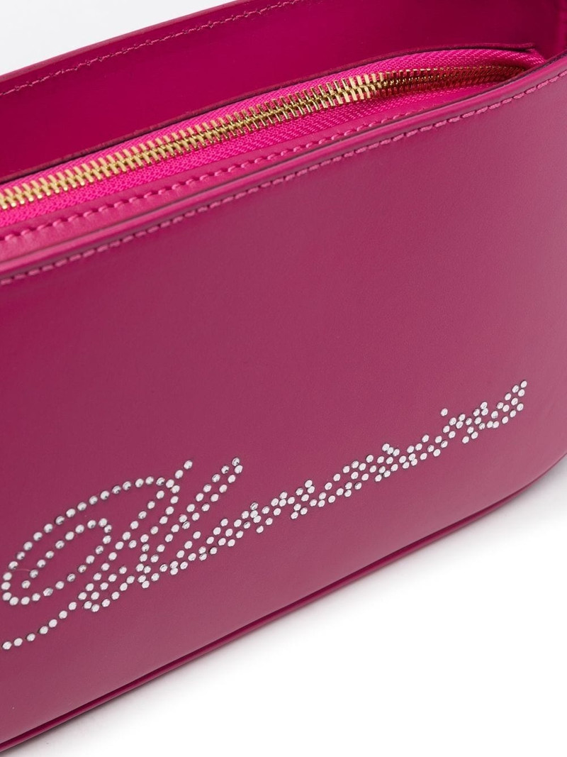 rhinestone-logo leather shoulder bag 4
