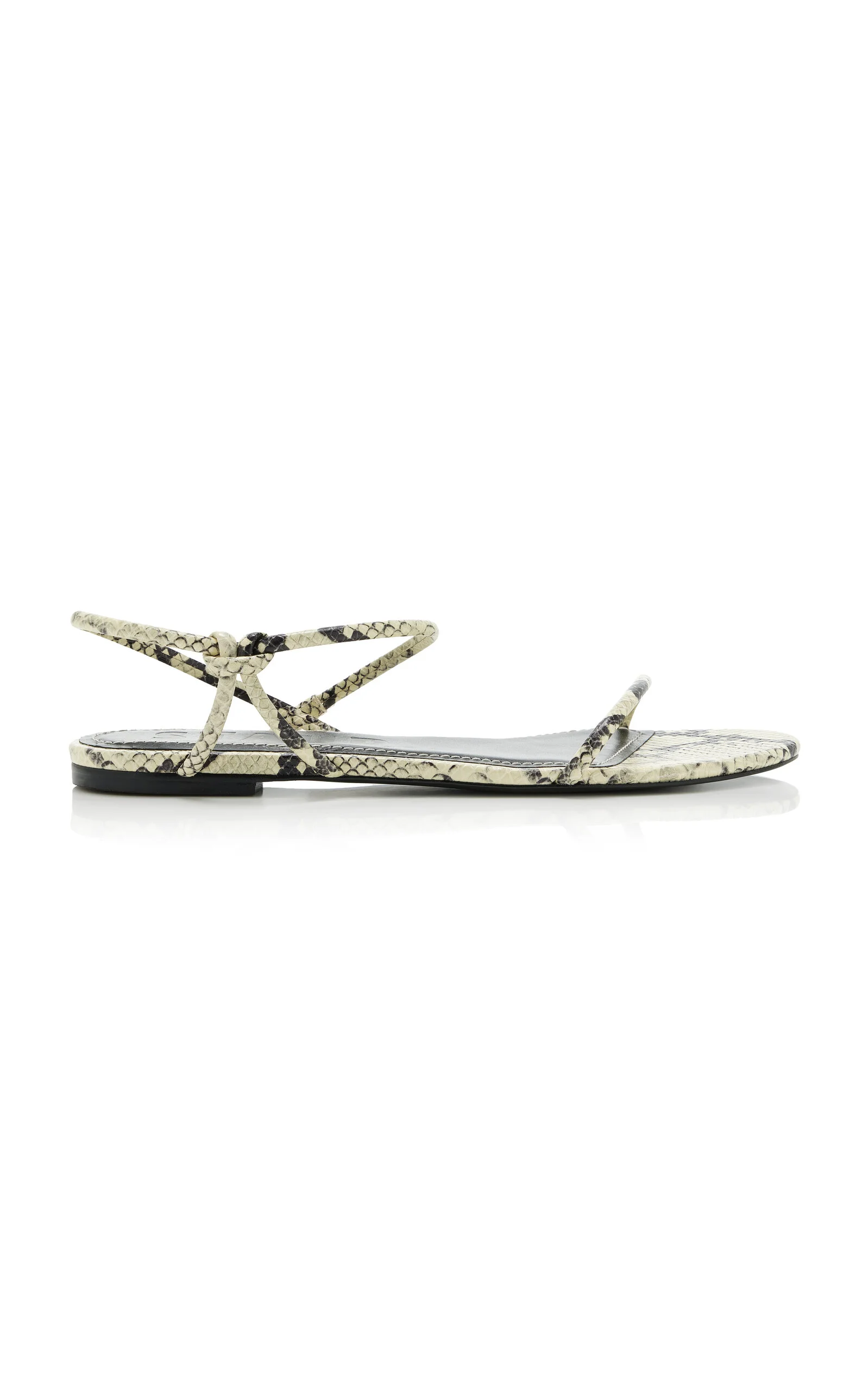 Laurel Snake-Effect Leather Sandals white - 1