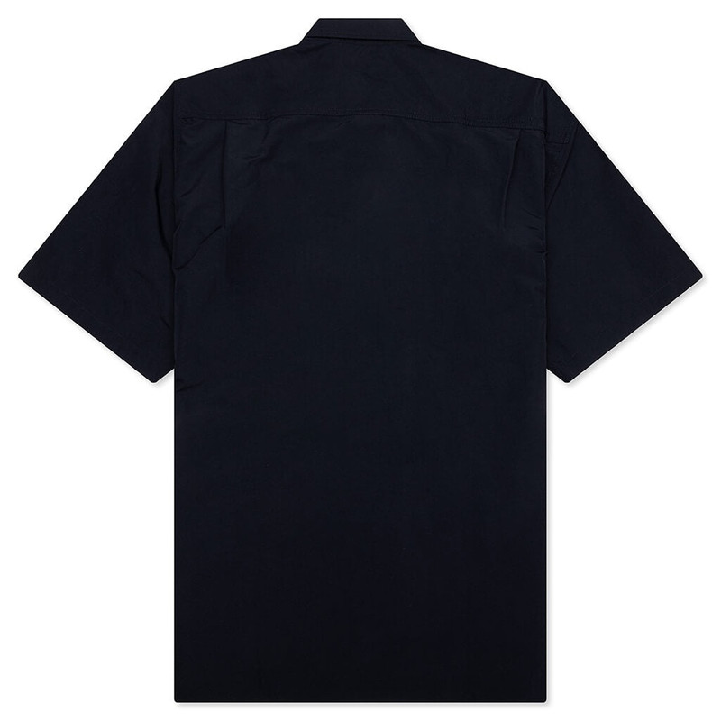 Comme des Garçons Homme CURVED HEM NYLON SHORT SLEEVE SHIRT - NAVY/WHITE outlook