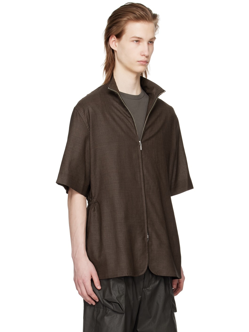 Brown Elasticized Shirt - 4