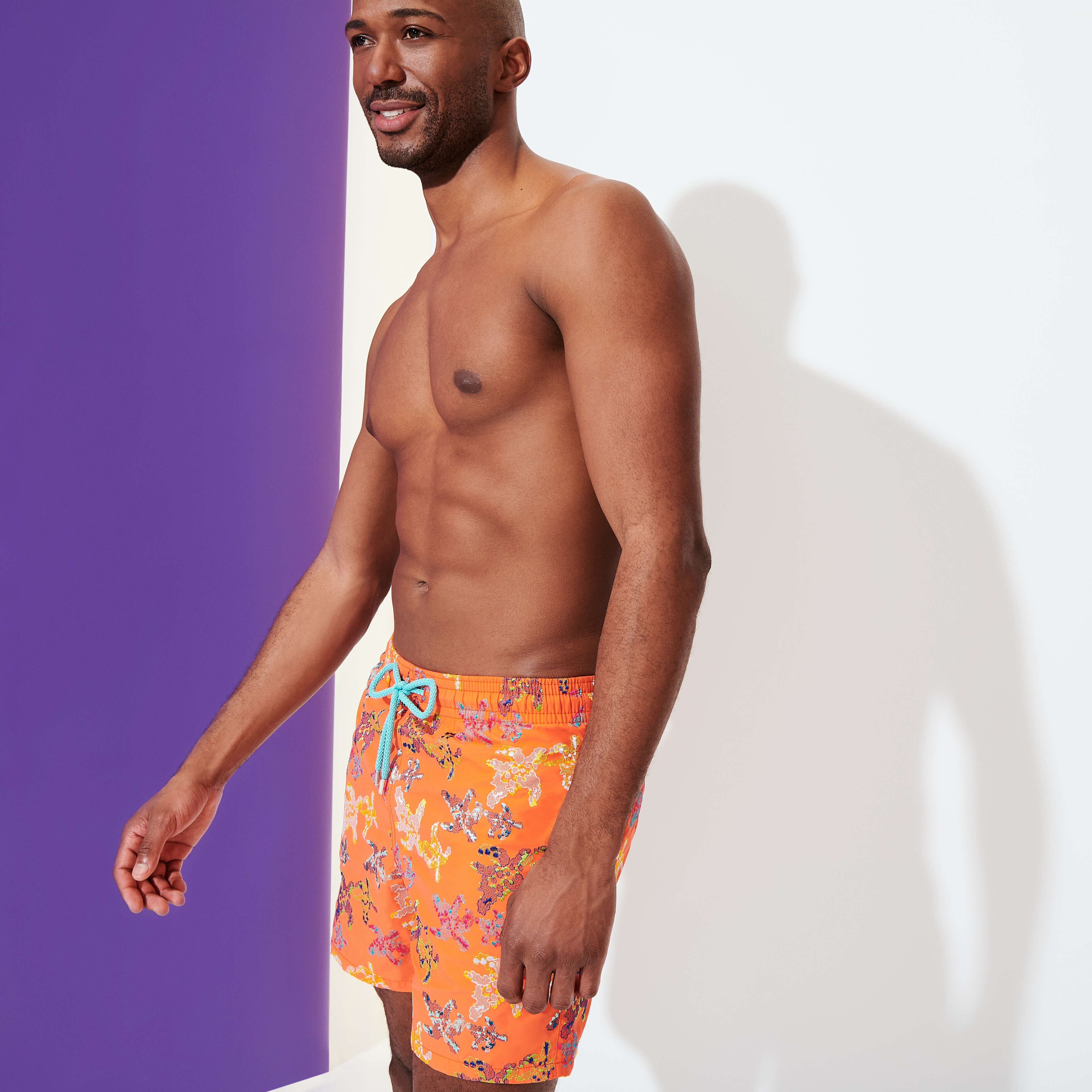 Men Swimwear Embroidered Water Colour Turtles - Limited Edition - 3