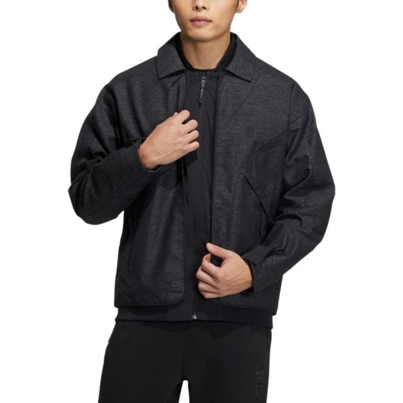 adidas Wuji sports casual stitching windproof jacket 'Black' HY5843 - 2