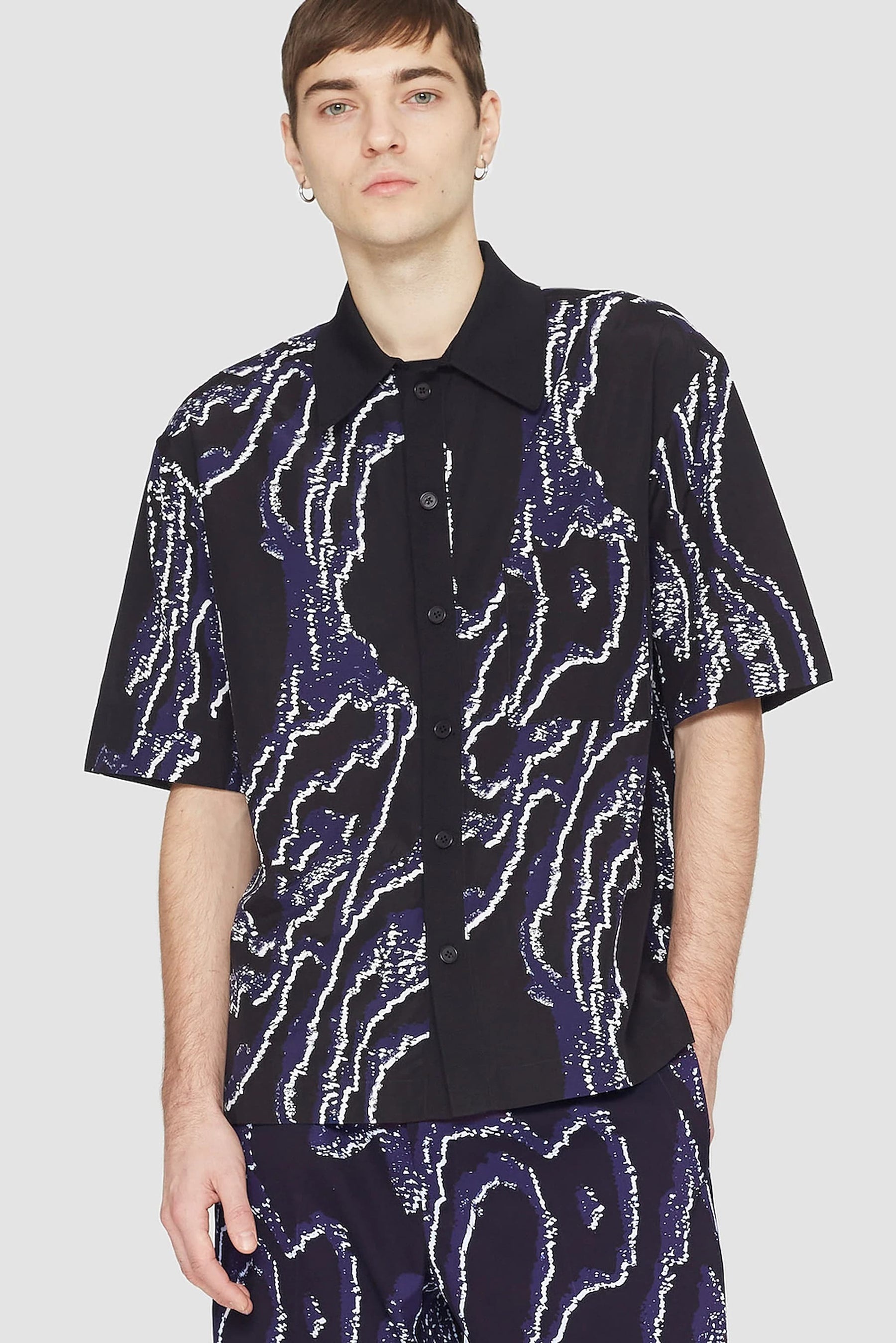 Short Sleeve Printed Bowling Shirt - 2