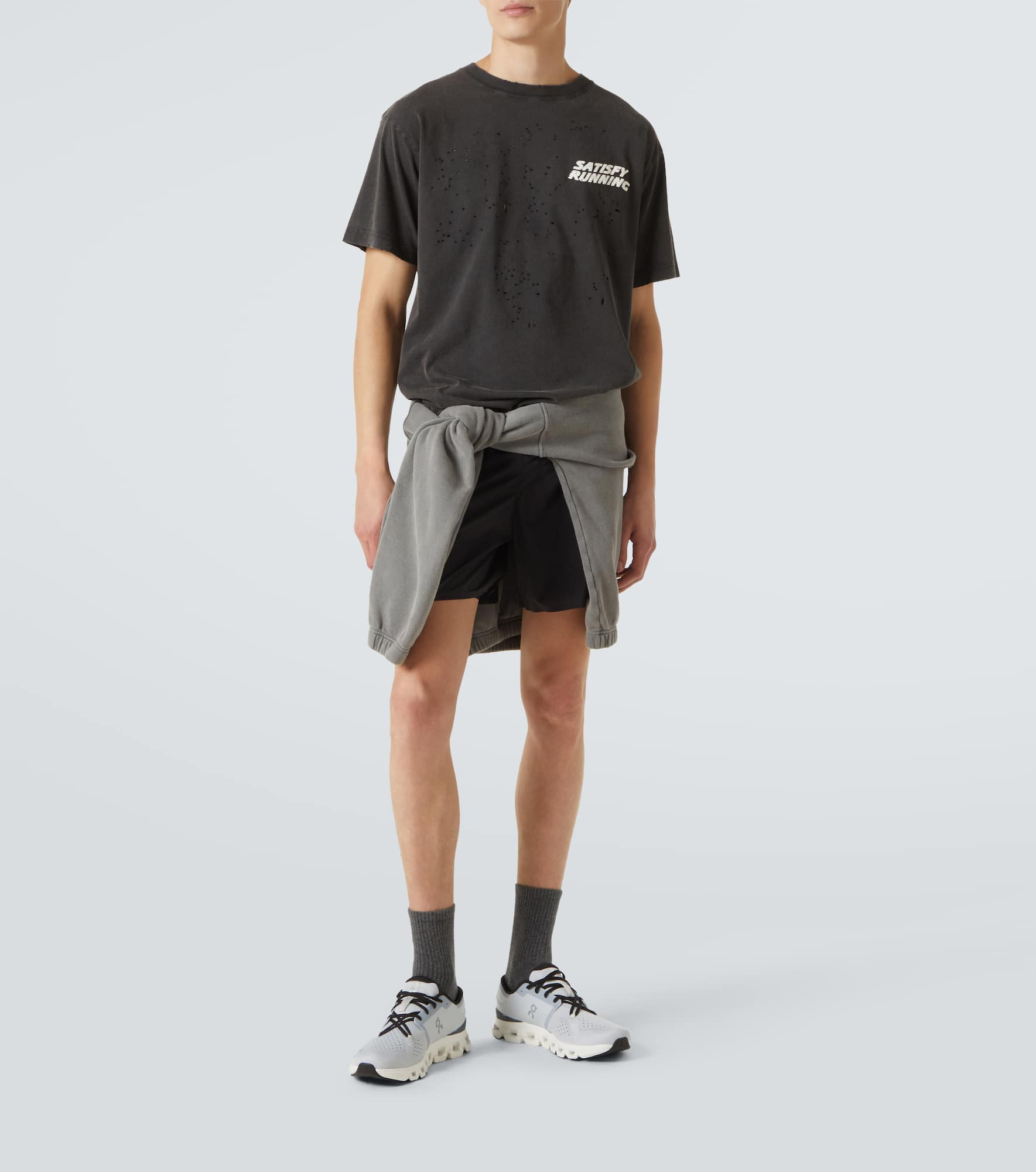 Distressed logo cotton jersey T-shirt - 2