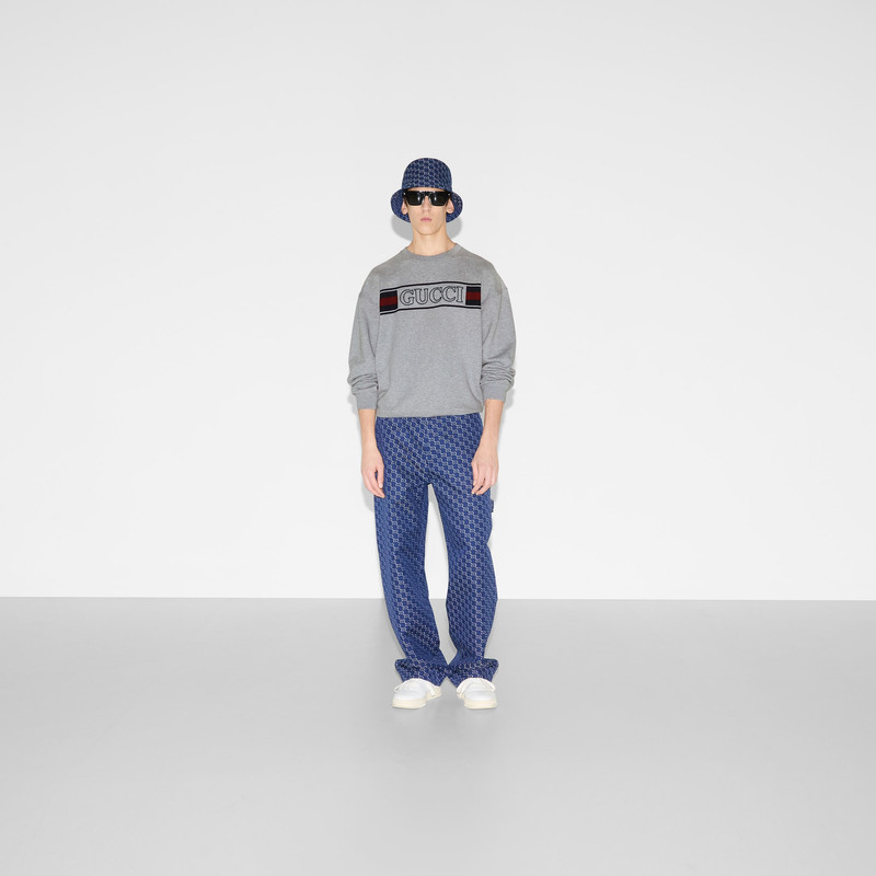 GUCCI Embroidered cotton jersey sweatshirt outlook