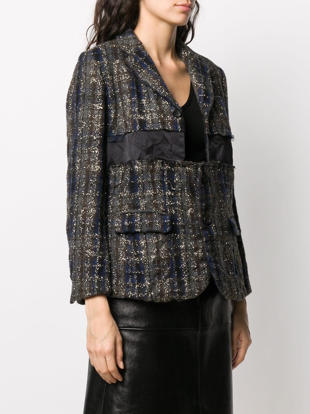 tweed single-breasted blazer - 3