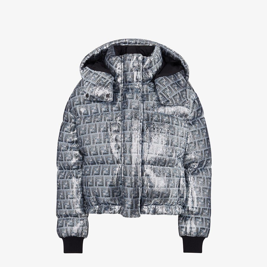 Silver sequined down jacket - 1