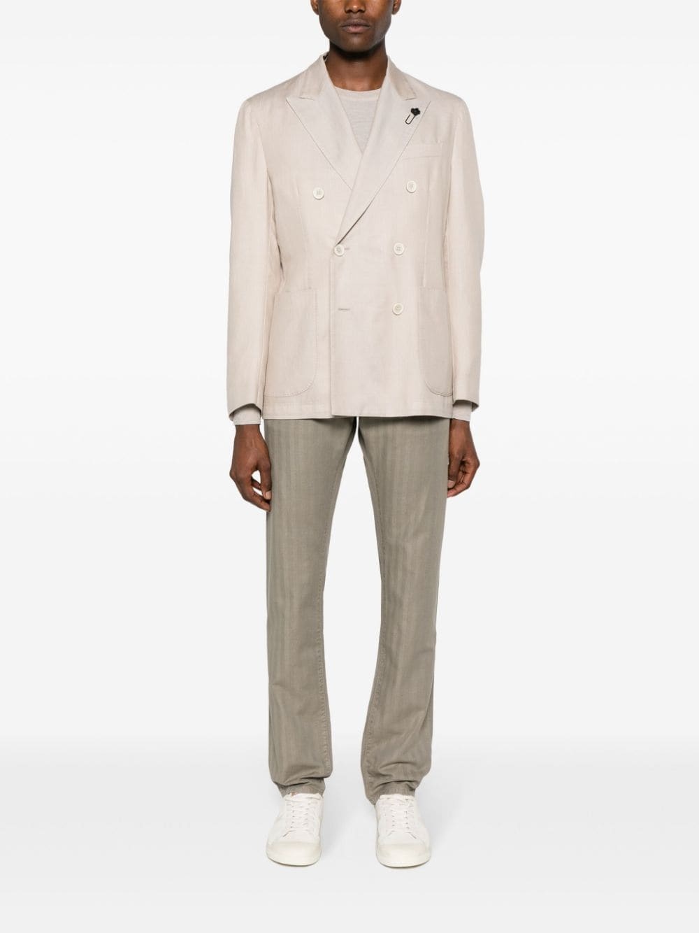 peak-lapels double-breasted blazer - 2