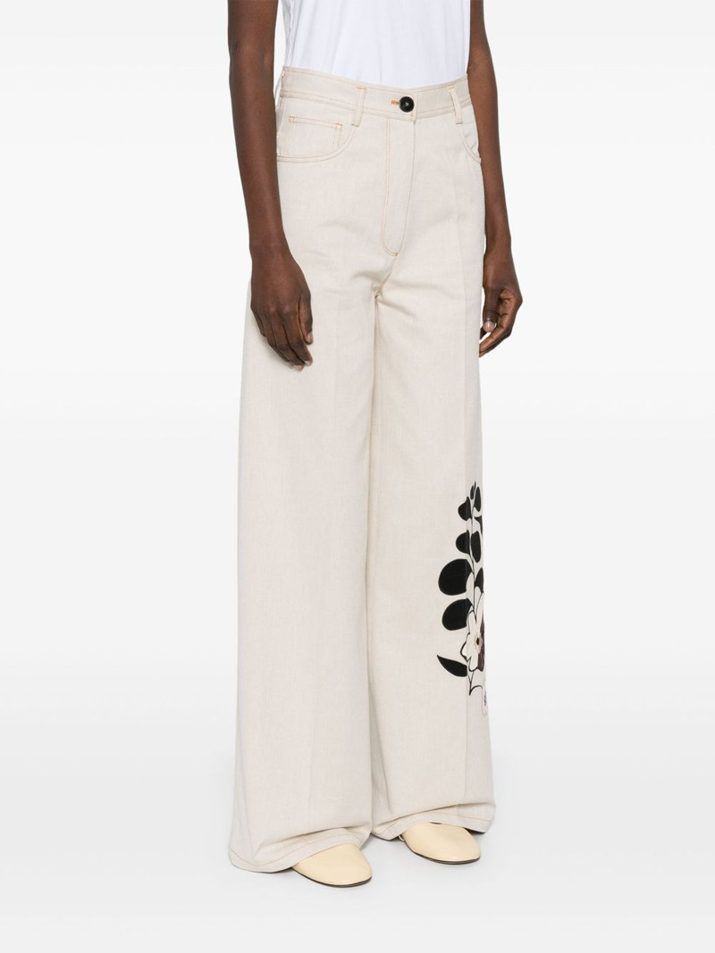 floral-embroidered trousers 3