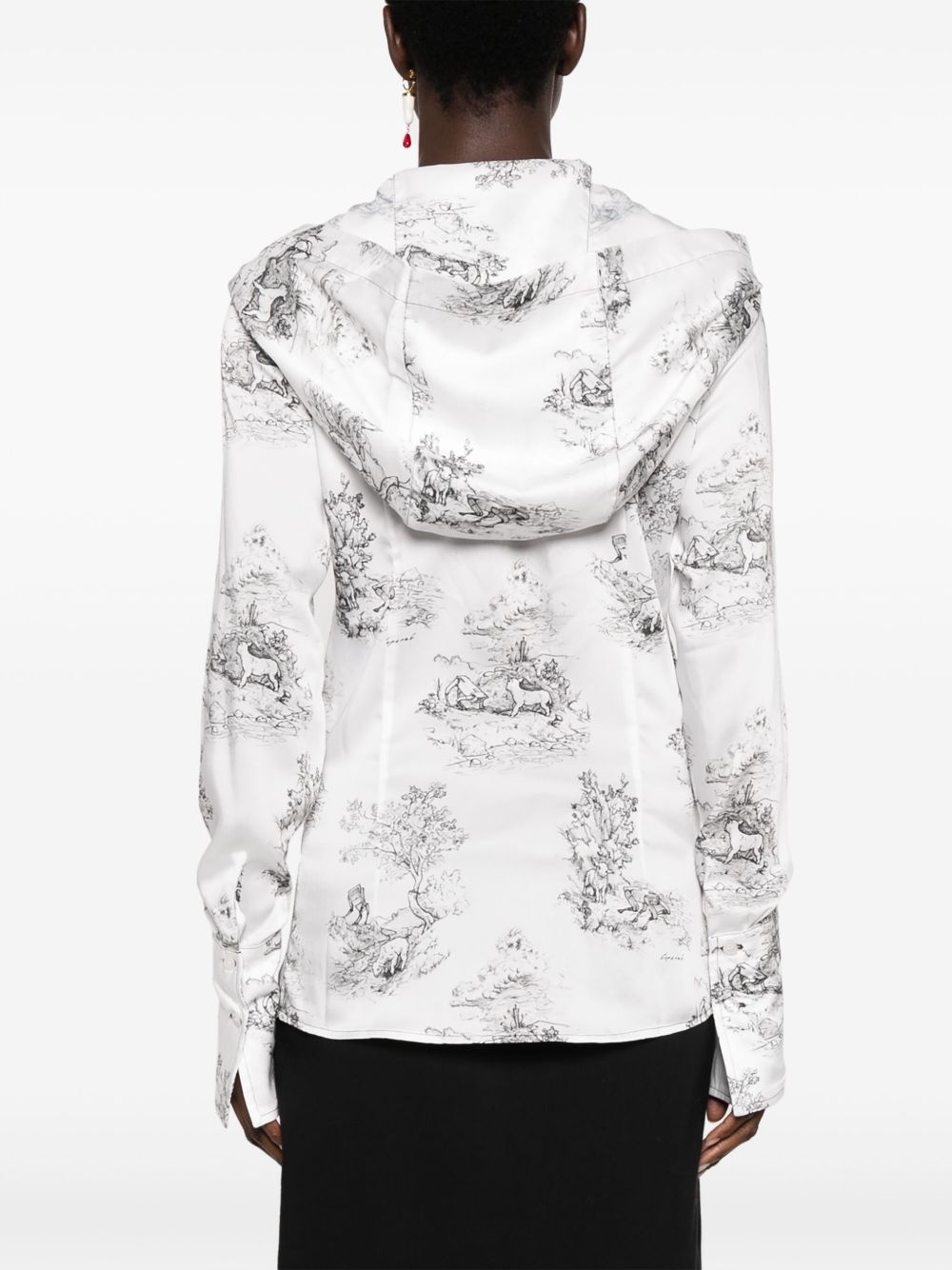 graphic-print hooded blouse - 4