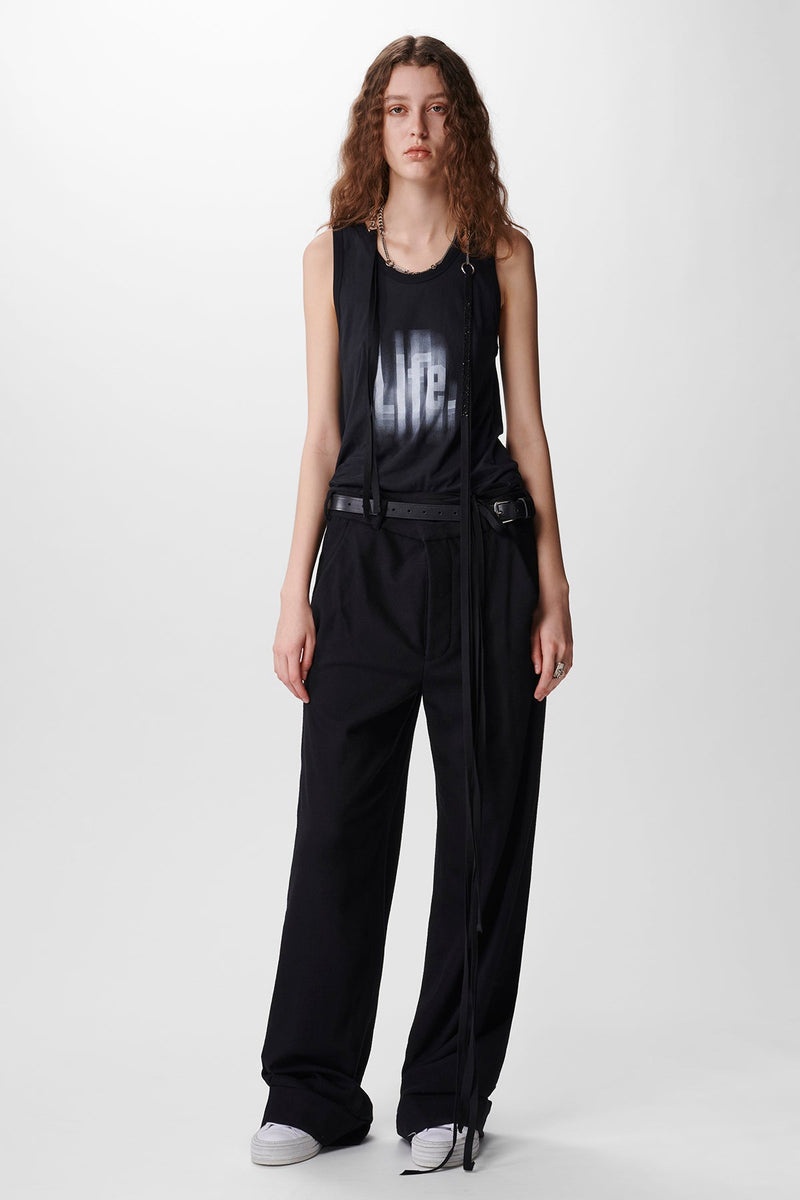 パンツ Ann Demeulemeester BELINDA LOOSE FIT TROUSERS Ann Demeulemeester Stretch Virgin Wool BELINDA Palazzo Pants