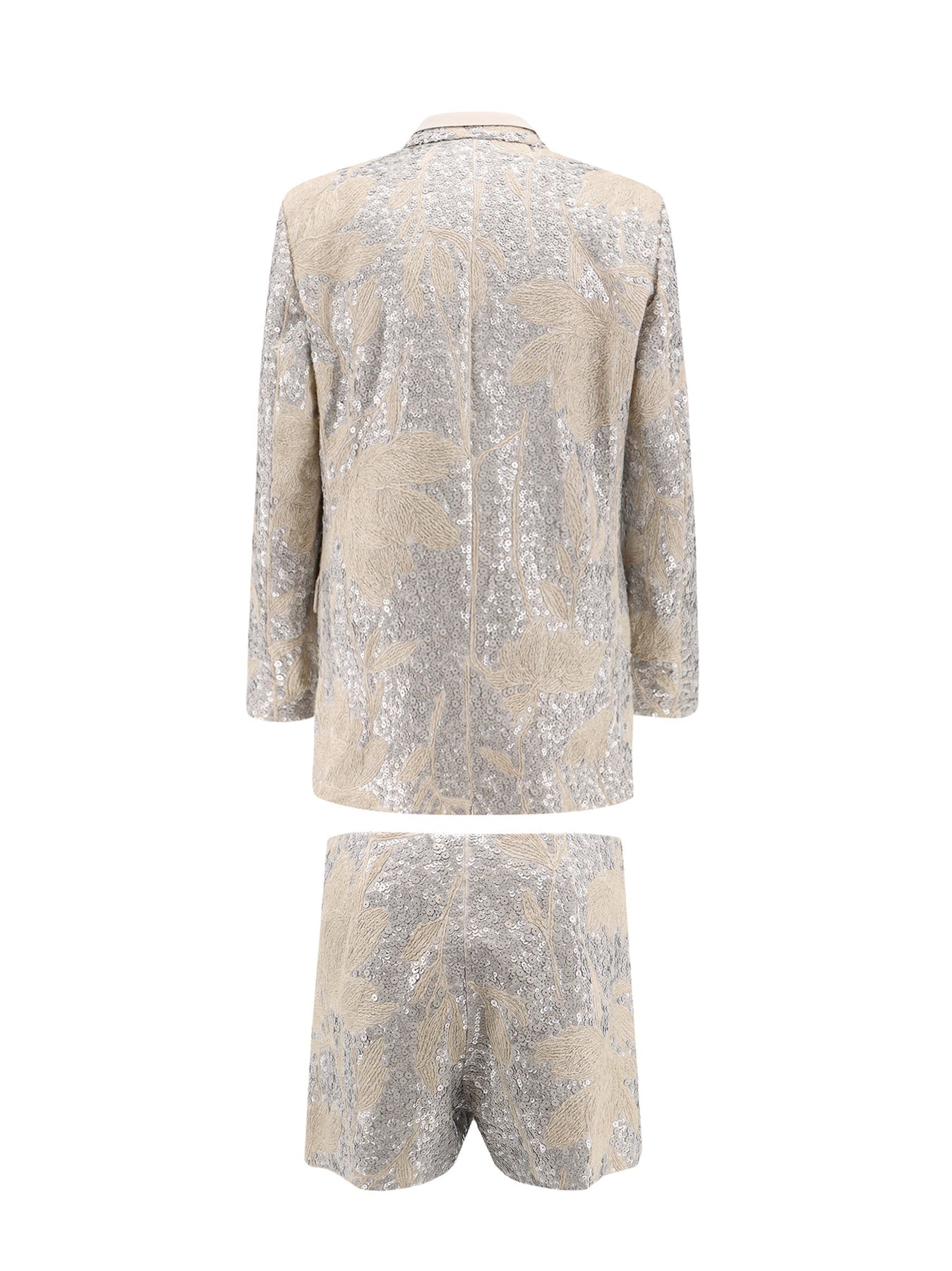 Linen suit with Magnolia Embroidery and sequins - 2
