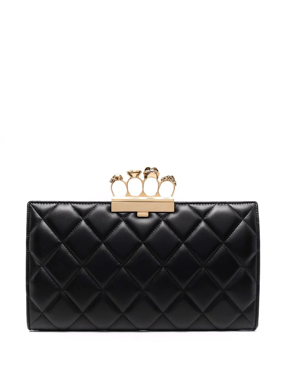 diamond quilted clutch bag - 1