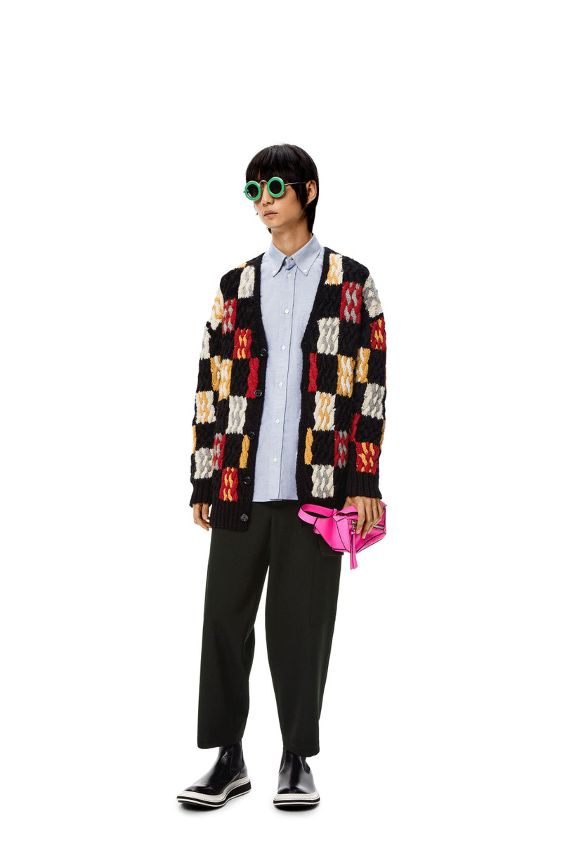 Loewe Cropped drawstring trousers in wool outlook