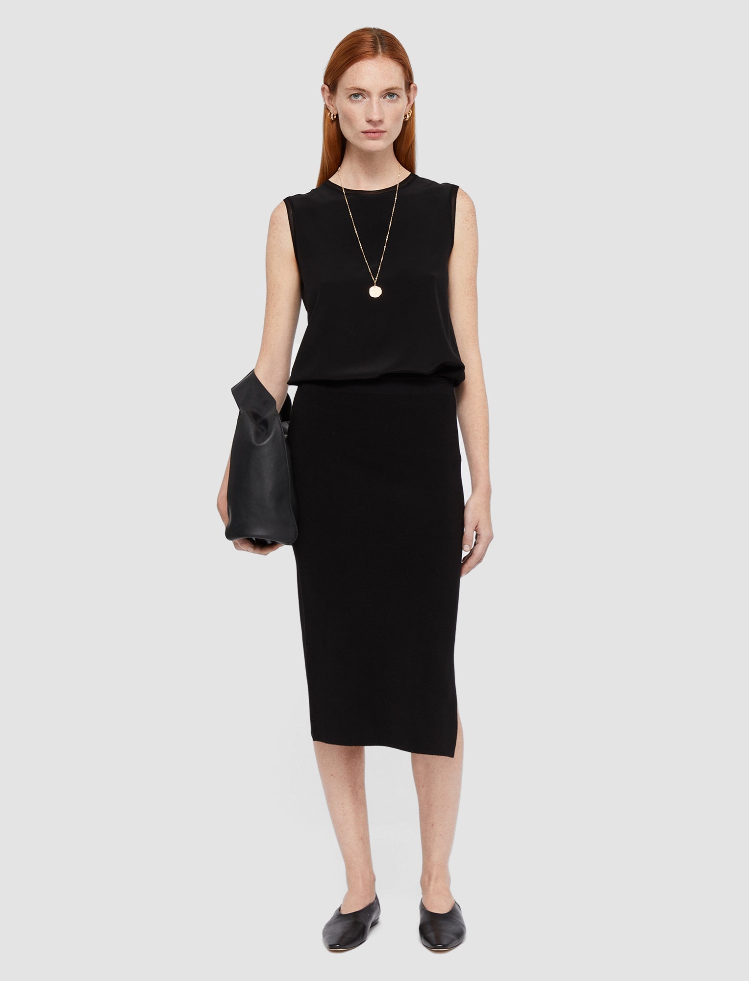 Silk Stretch Pencil Skirt - 2