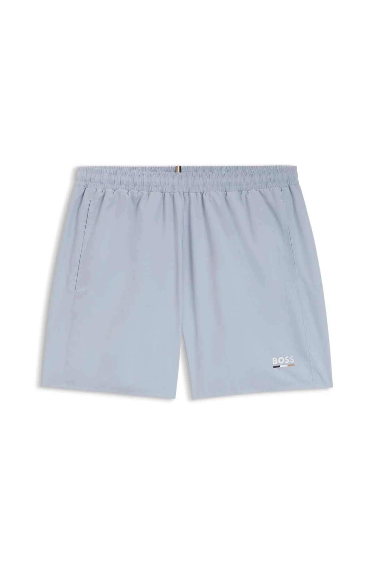SWIM SHORTS WITH LOGO PRINT AND SIGNATURE-STRIPE DETAILS - 1