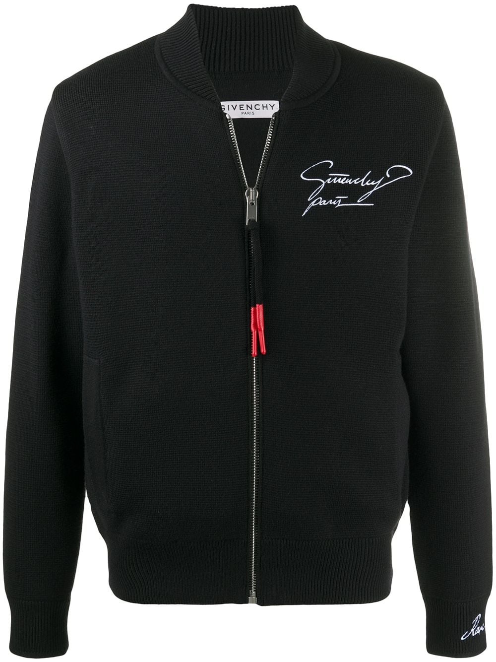 embroidered logo knitted jacket - 1