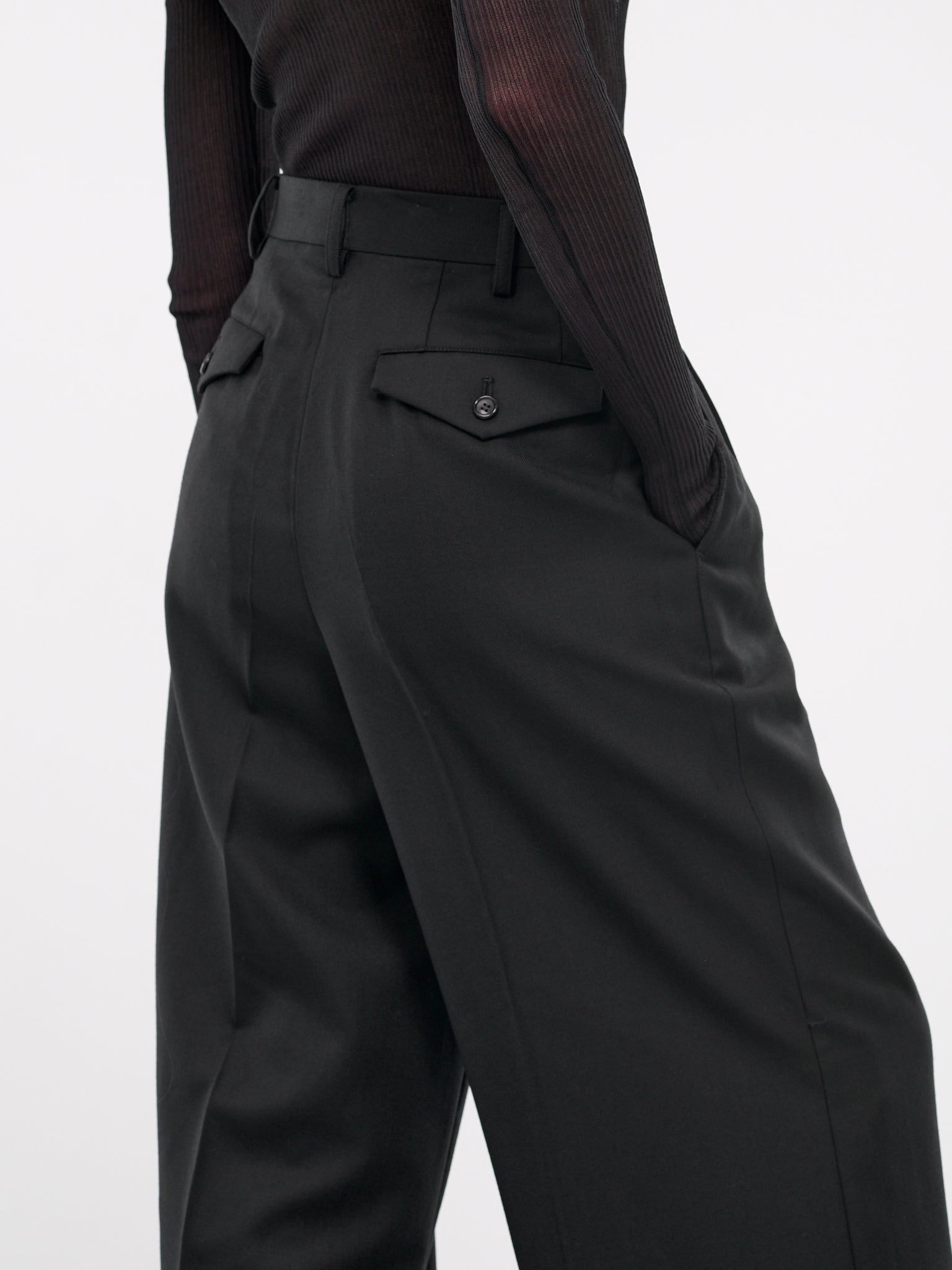 Pleated Wool Trousers - 5