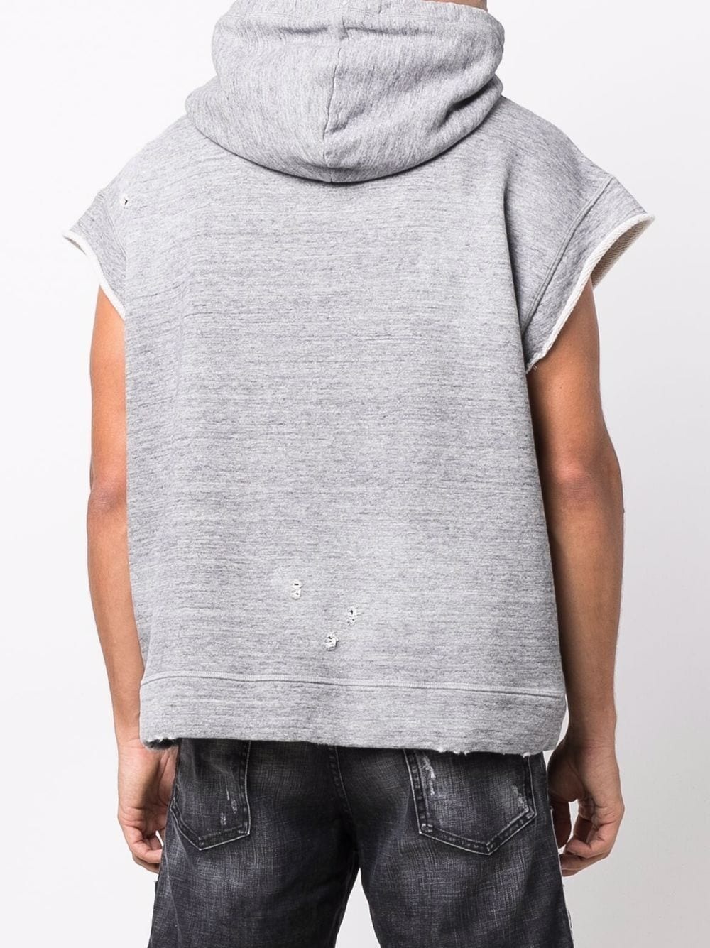 Adriana distressed sleeveless hoodie - 4