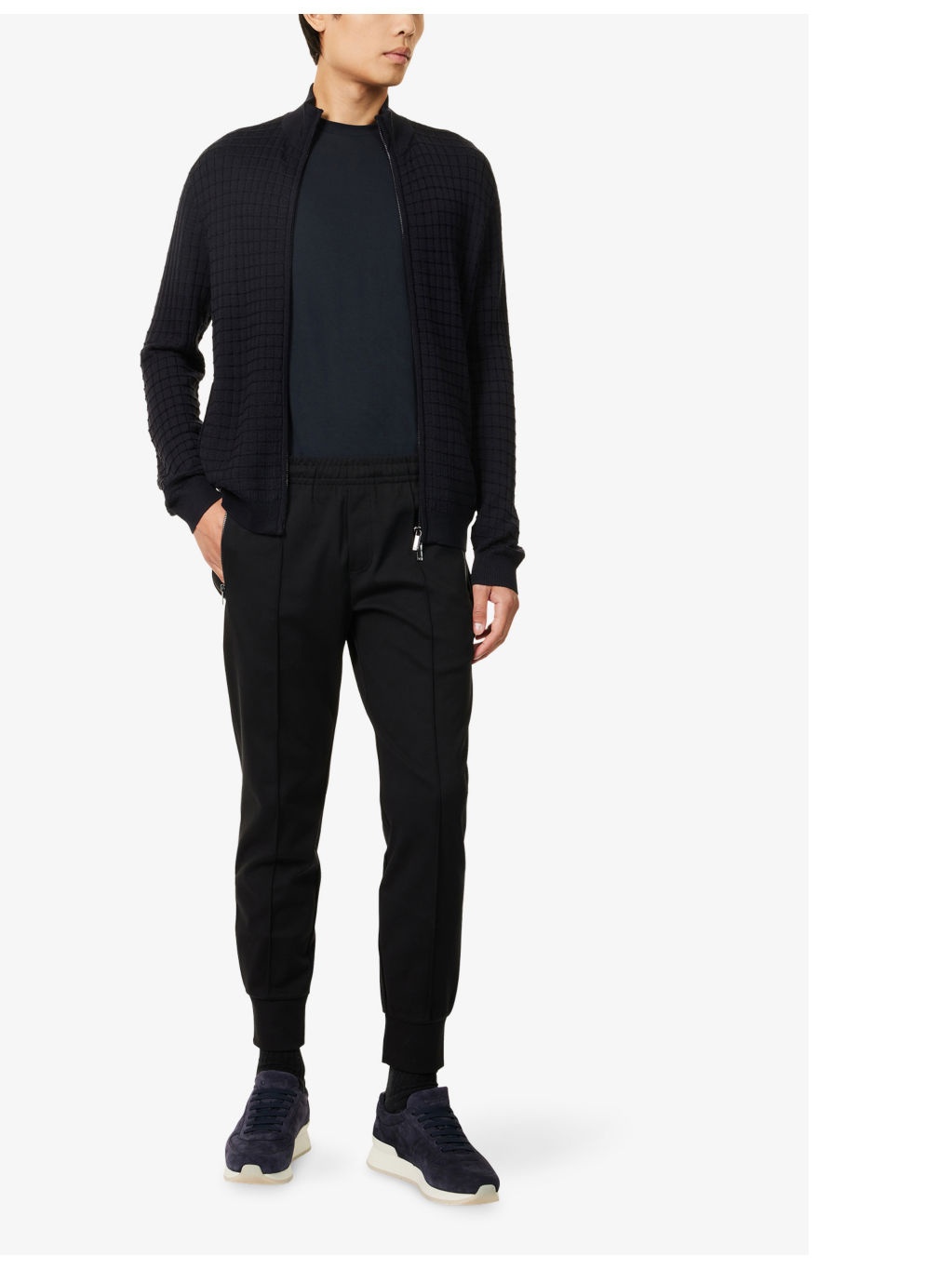 Brand-patch tapered-leg regular-fit cotton-blend jogging bottoms - 2