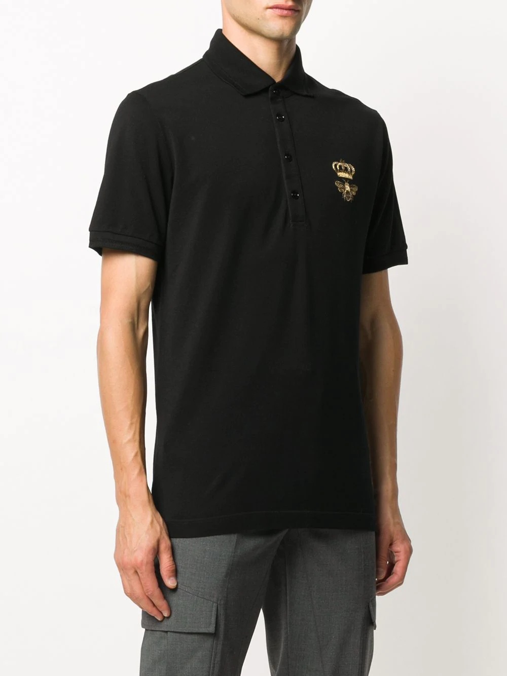 embroidered piqué polo shirt - 3