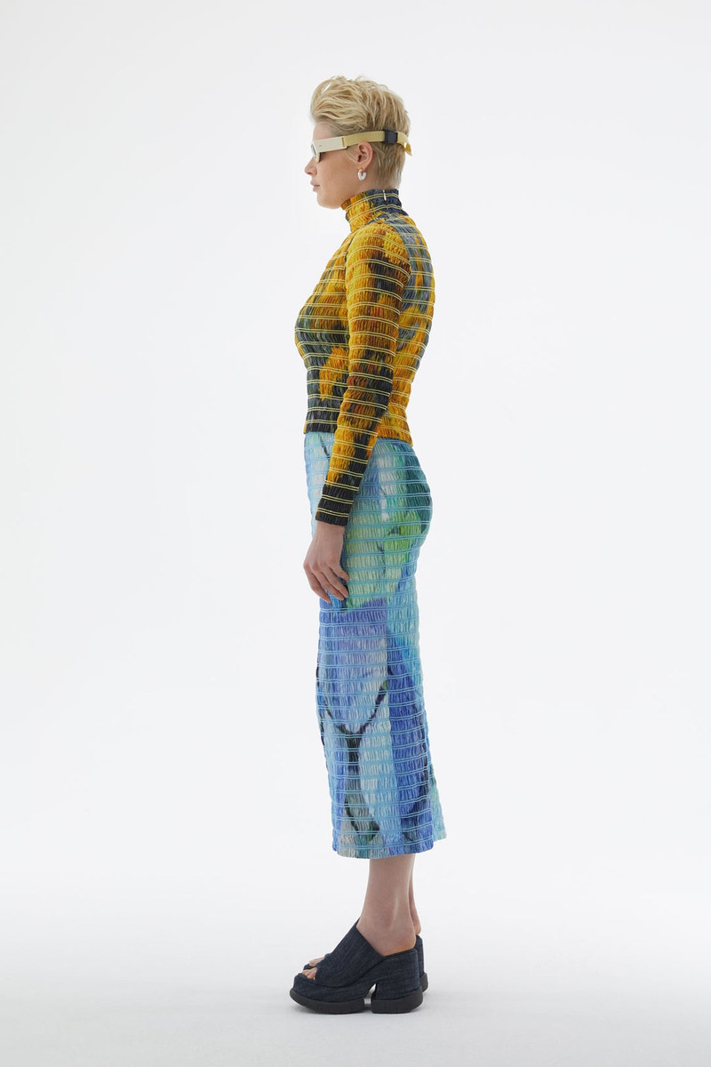 EMBROIDERED STRETCH TOP WITH FLOWER PRINT 3