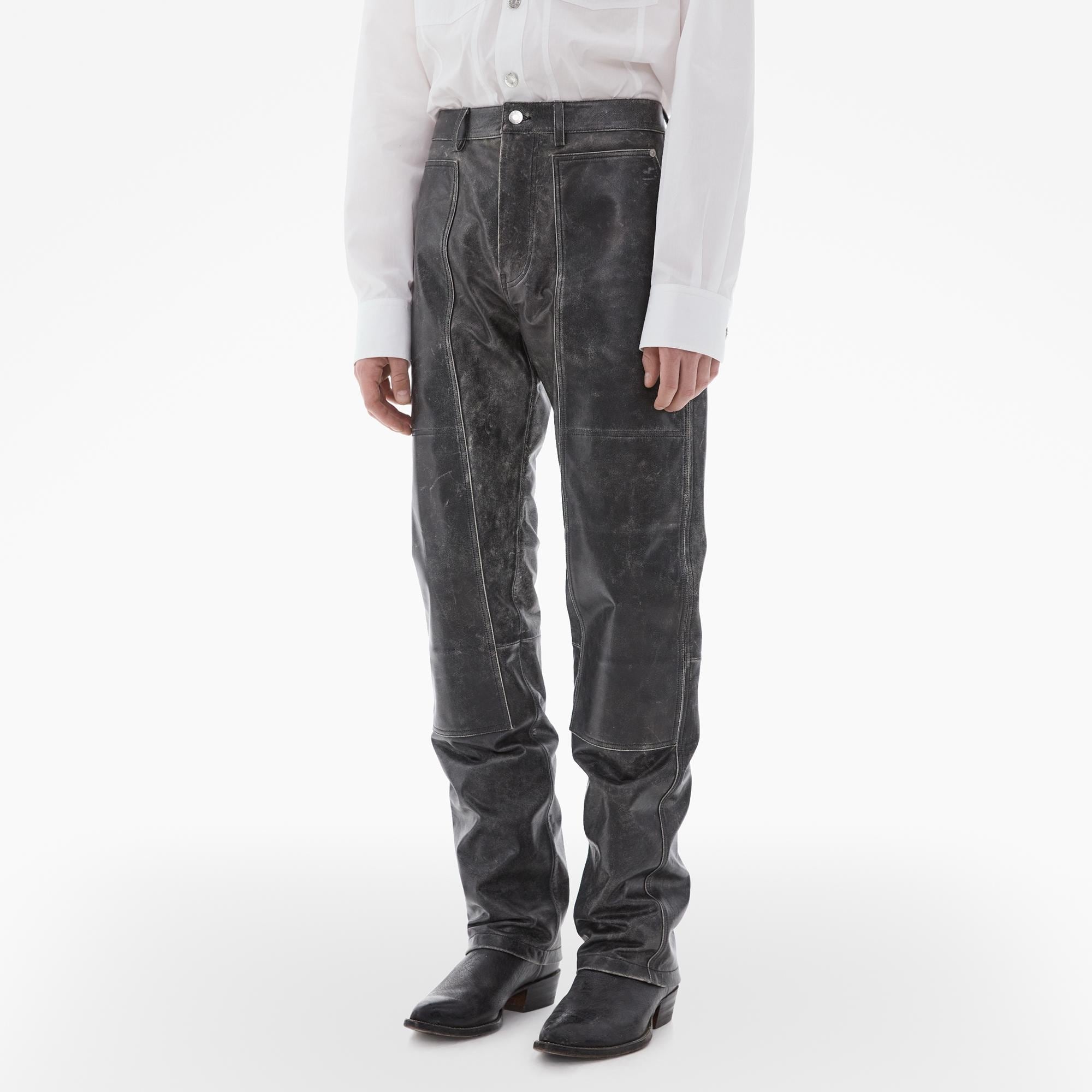 LEATHER CARPENTER PANT - 5