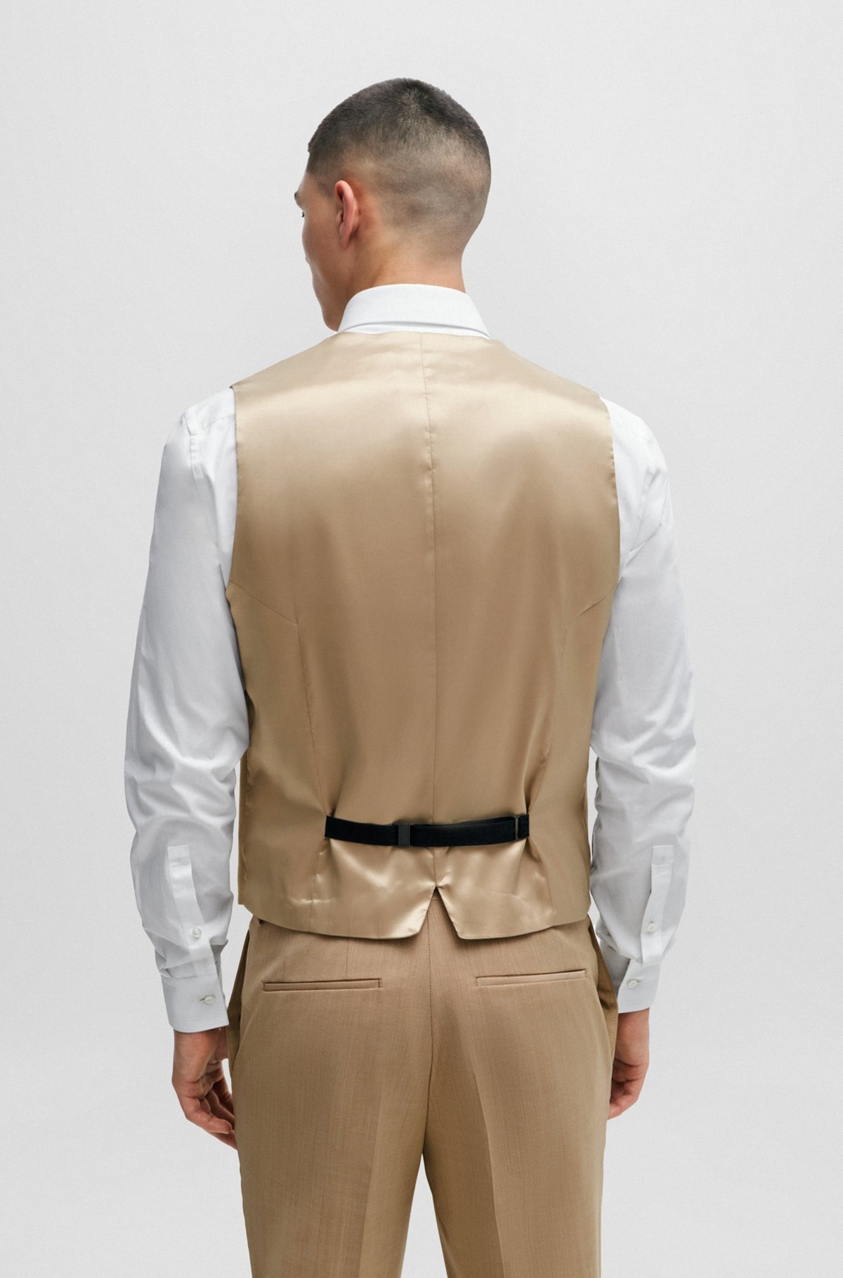 EXTRA-SLIM-FIT WAISTCOAT IN MOHAIR-LOOK CLOTH - 4