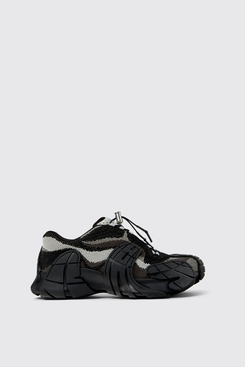 CAMPERLAB Black-Gray Textile Sneakers outlook