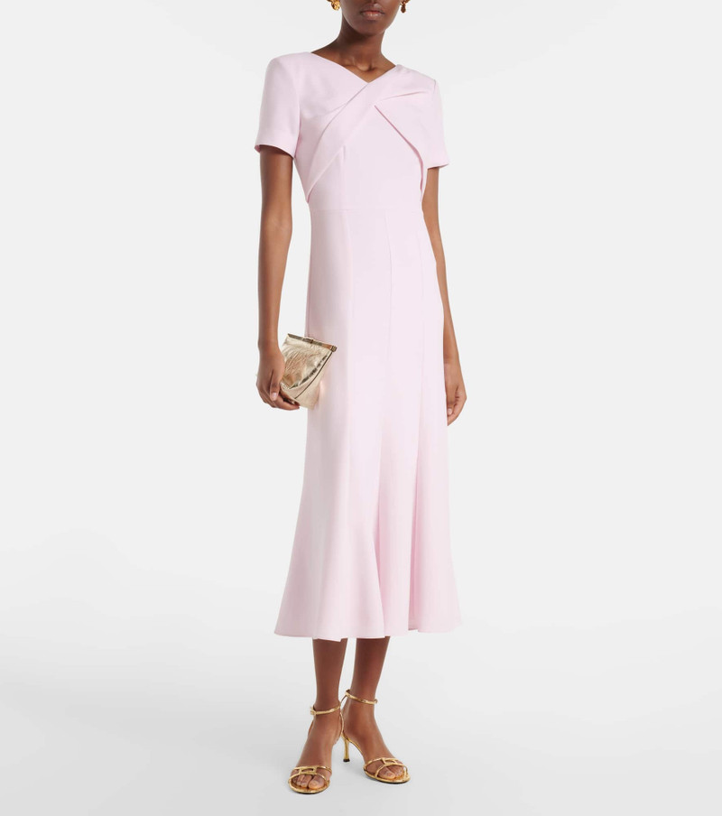 ROLAND MOURET Draped cady midi dress outlook
