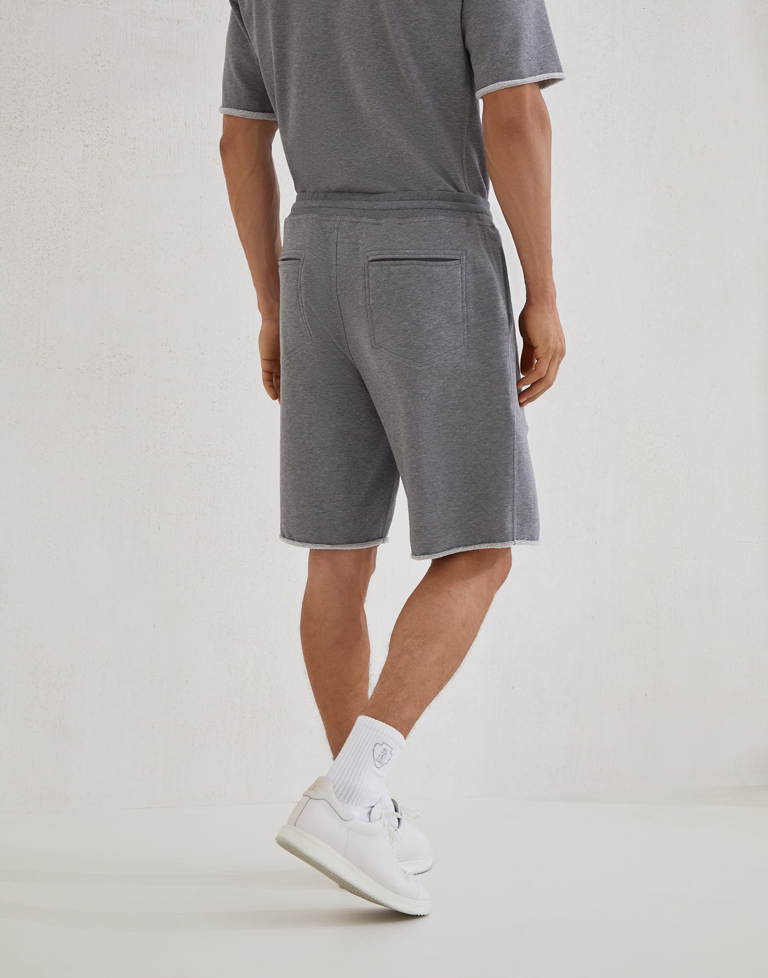 Cotton smooth French terry bermuda shorts - 2