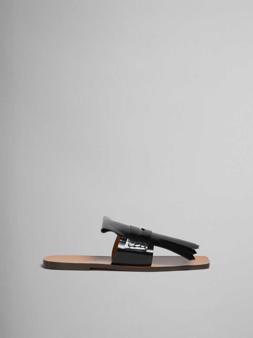 BLACK LEATHER BAMBI SANDAL - 1