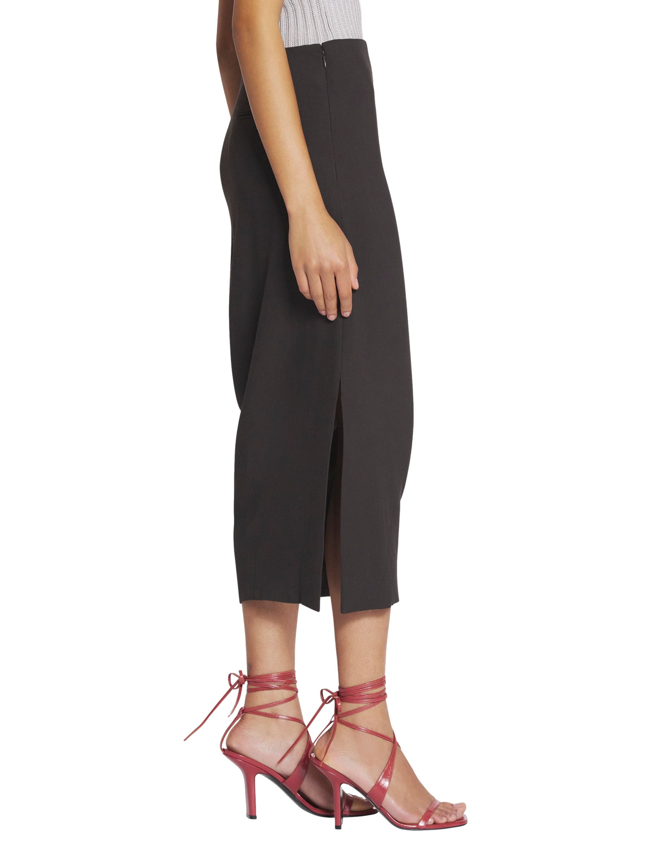 Lanvin Midi Skirt In Wool And Viscose in Dark Brown at Nordstrom - 5