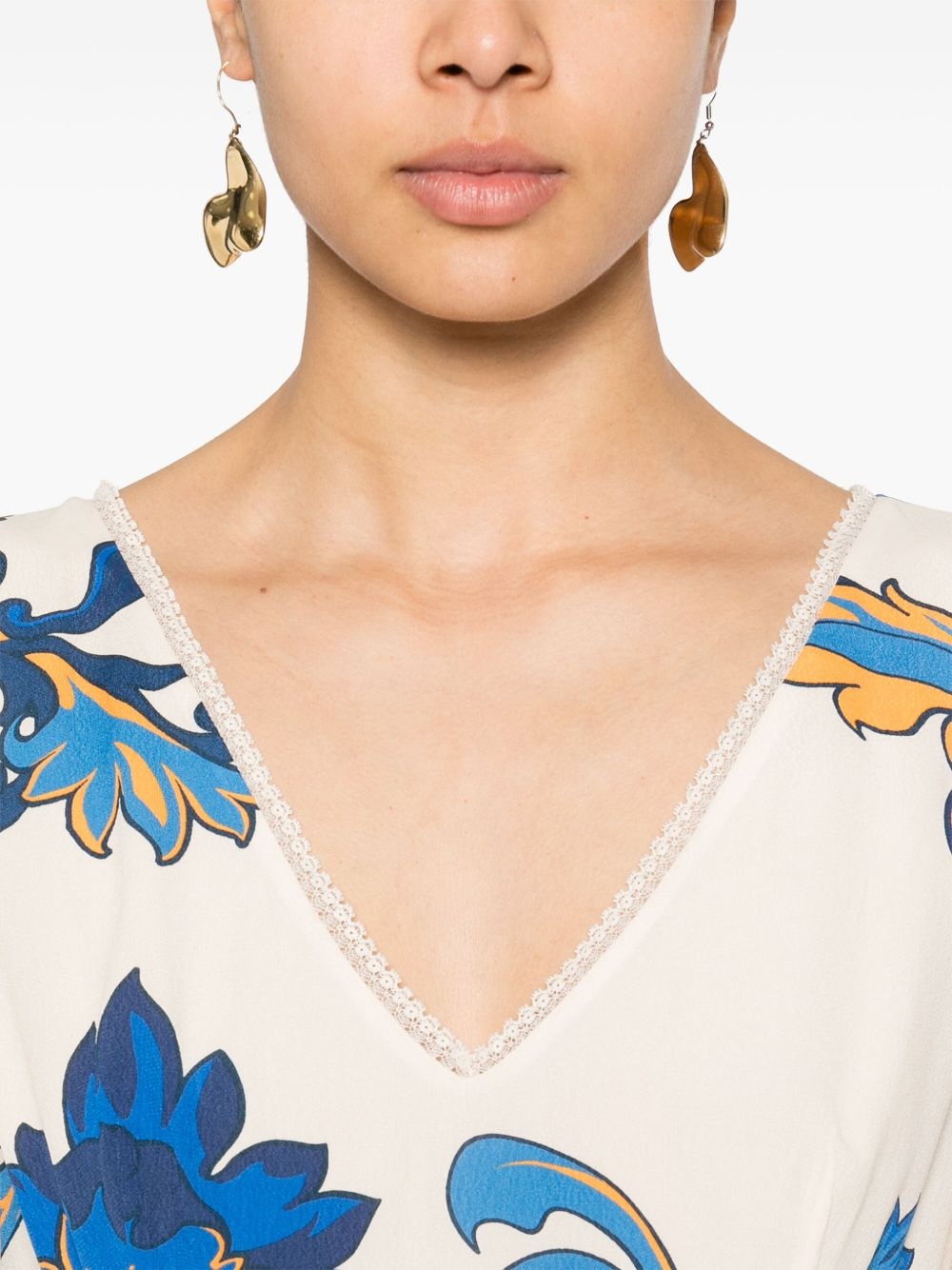 floral-print midi dress - 5