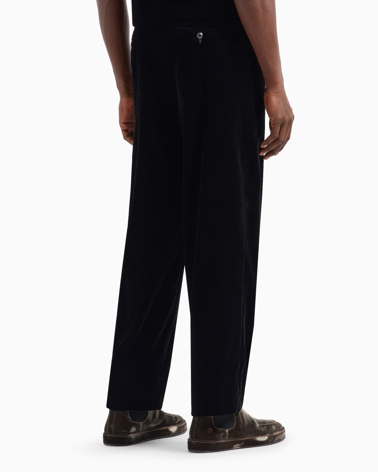 Velvet, flat-front trousers - 3