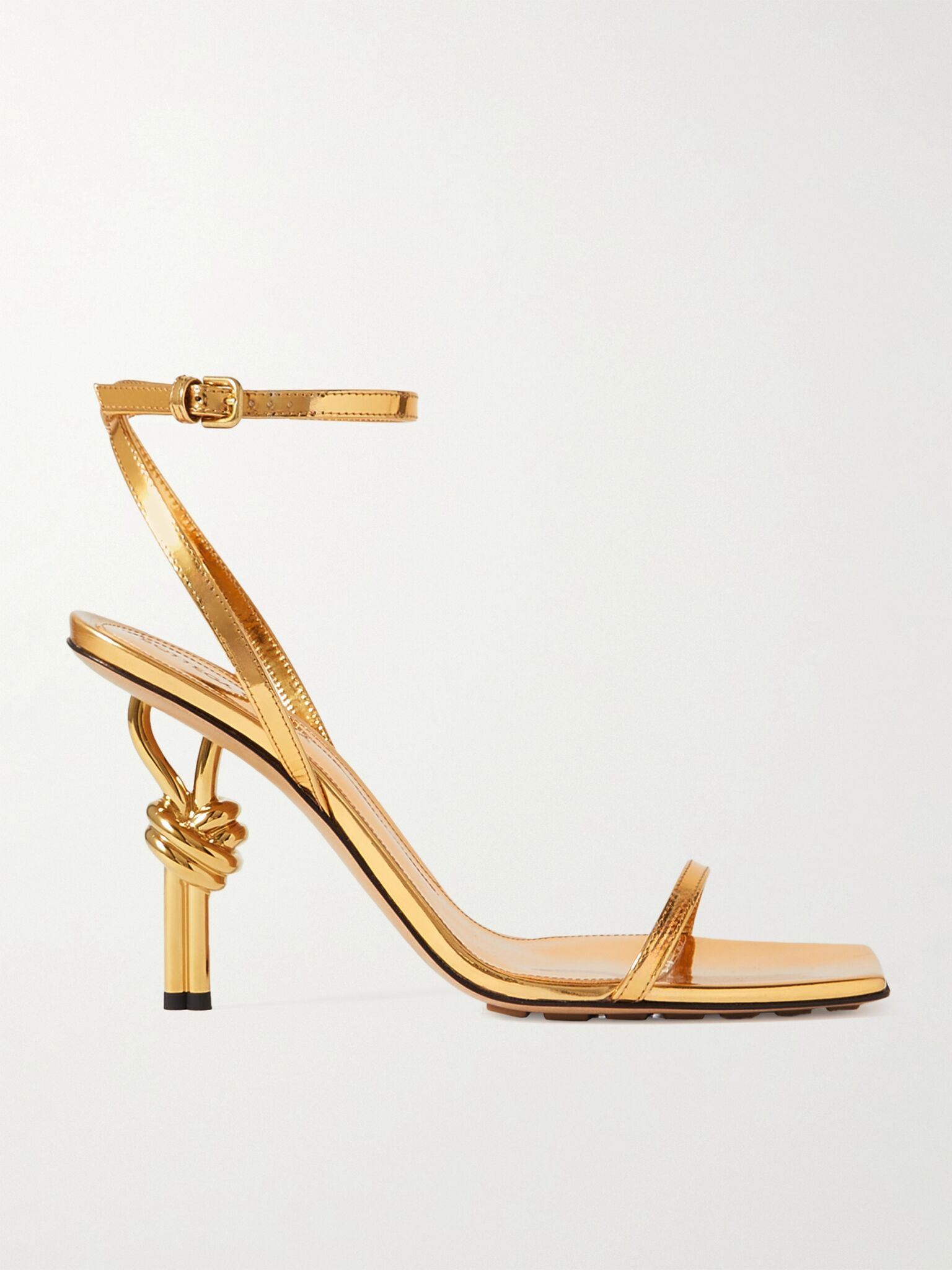 Knot metallic leather sandals Gold - 1