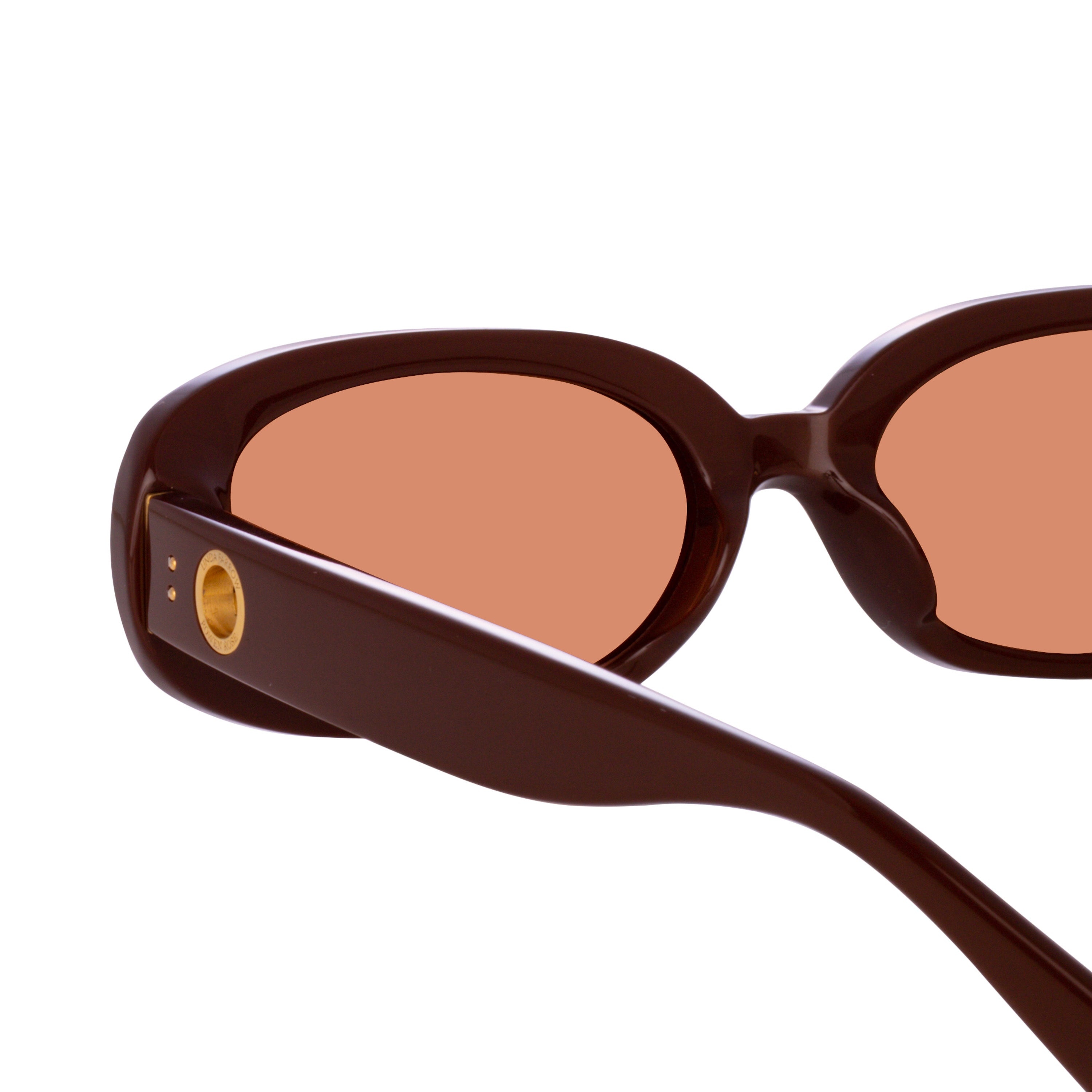 CARA OVAL SUNGLASSES IN BROWN - 5