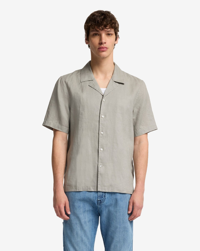 7 For All Mankind Linen Camp Shirt in Sage outlook