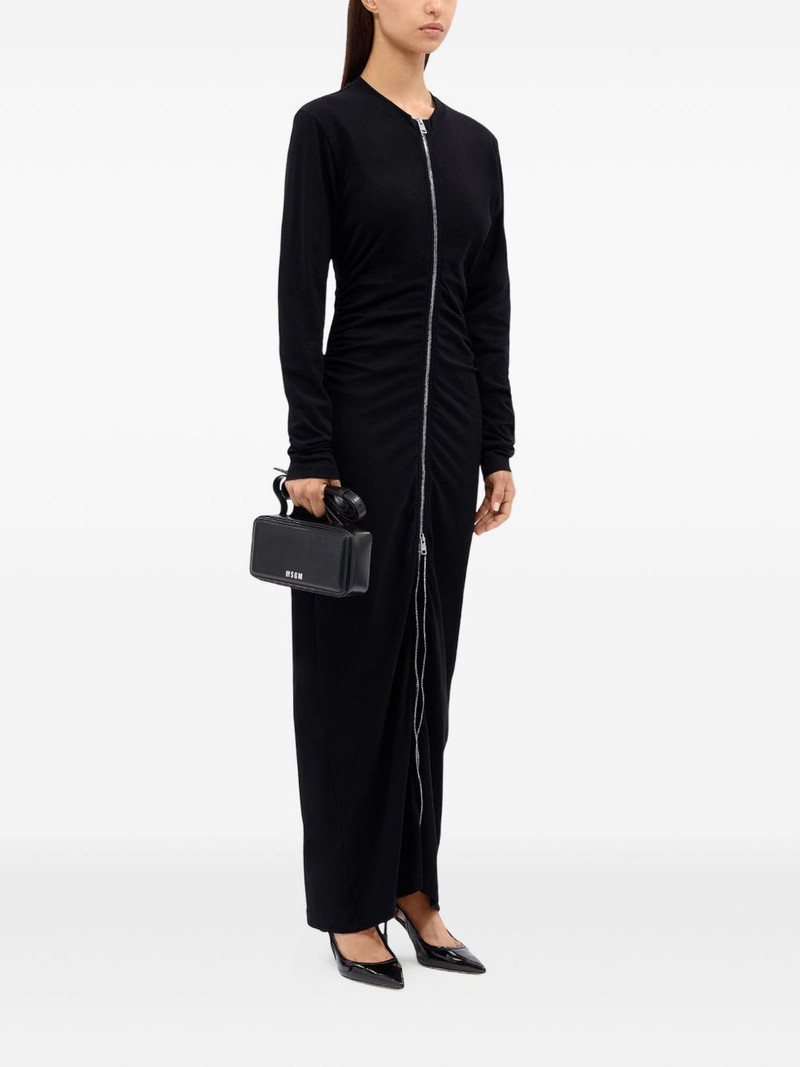 zip-front gathered maxi dress 3