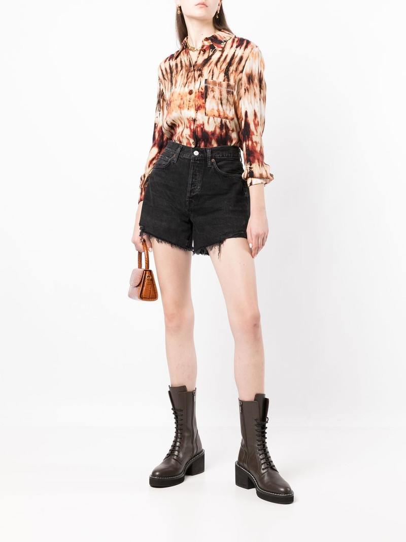 AGOLDE raw-cut denim shorts outlook