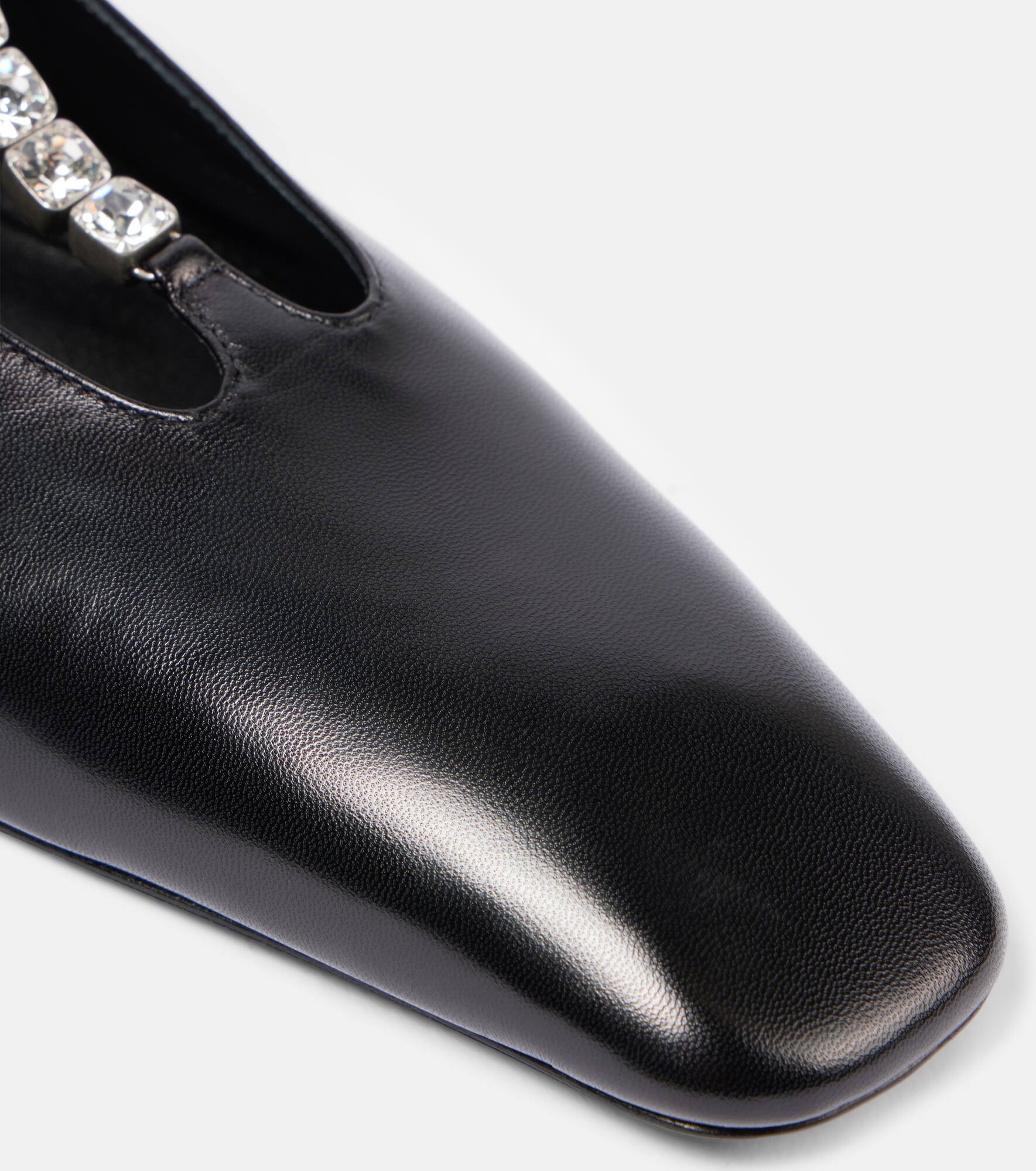 Embellished leather ballet flats - 6